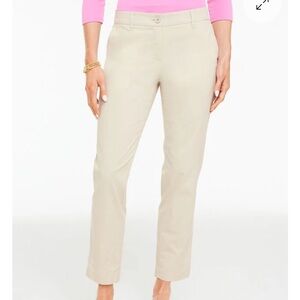 Talbots Women's Cropped Straight-Leg Pants in Light Beige